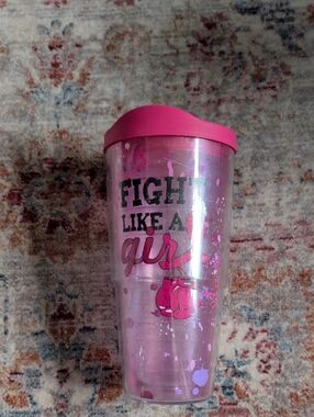 Tervis Pink "Fight Like a Girl" Travel Tumbler - Motivational Women’s Drinkware